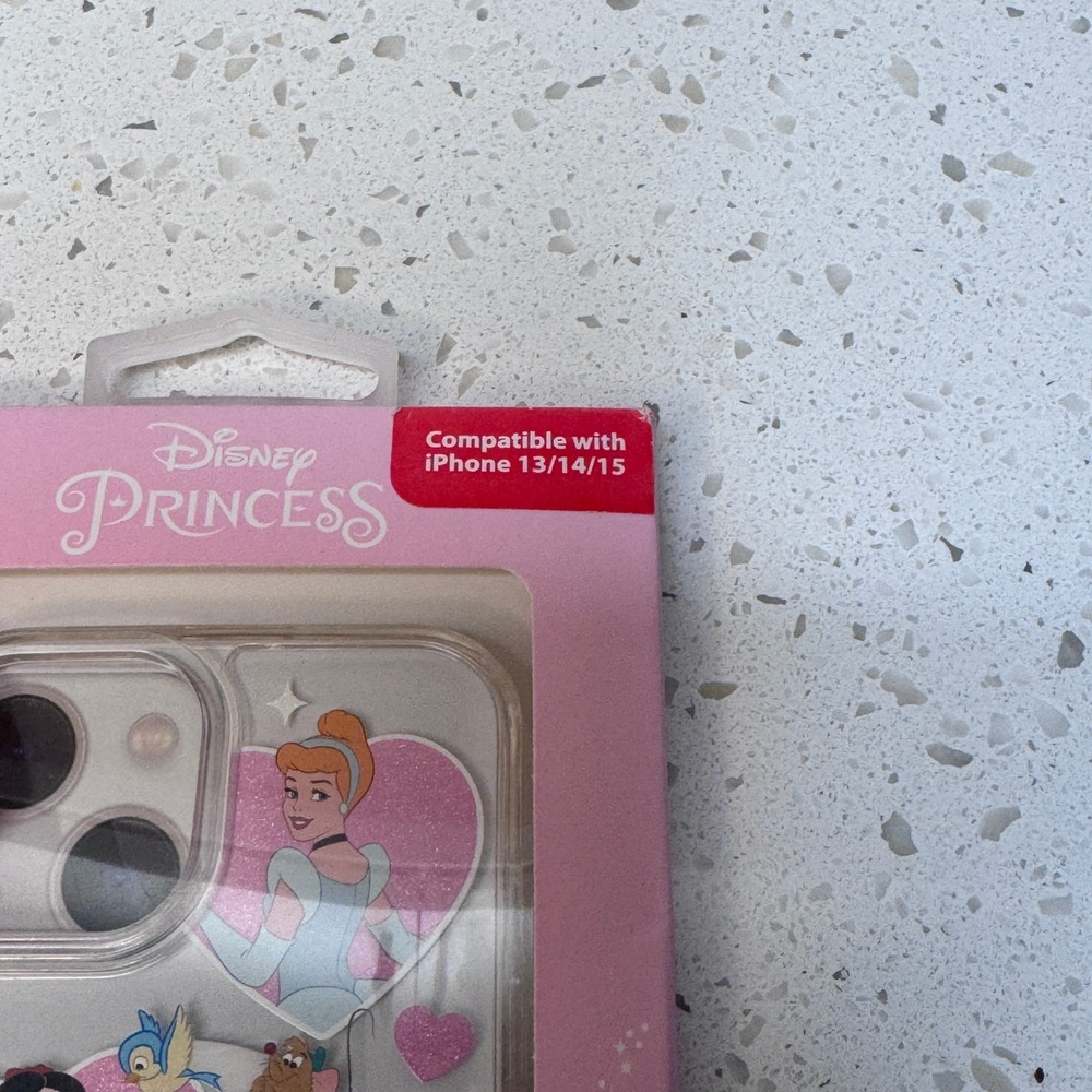 Disney Princess Skinnydip for iPhone 13 14 15 Case Clear Glitter Hearts Ariel - Picture 3 of 6